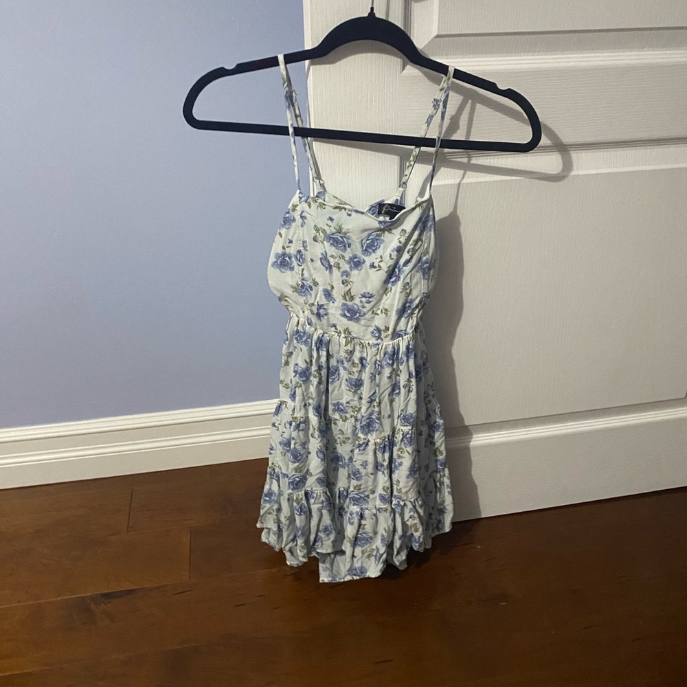 Floral Blue and White Dress